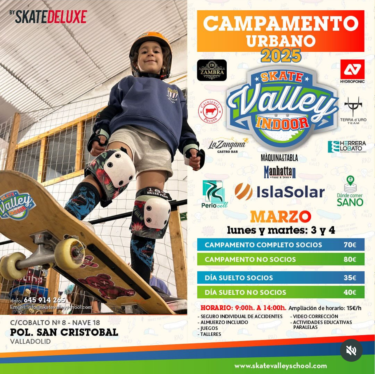 campamento urbano skate valley indoor