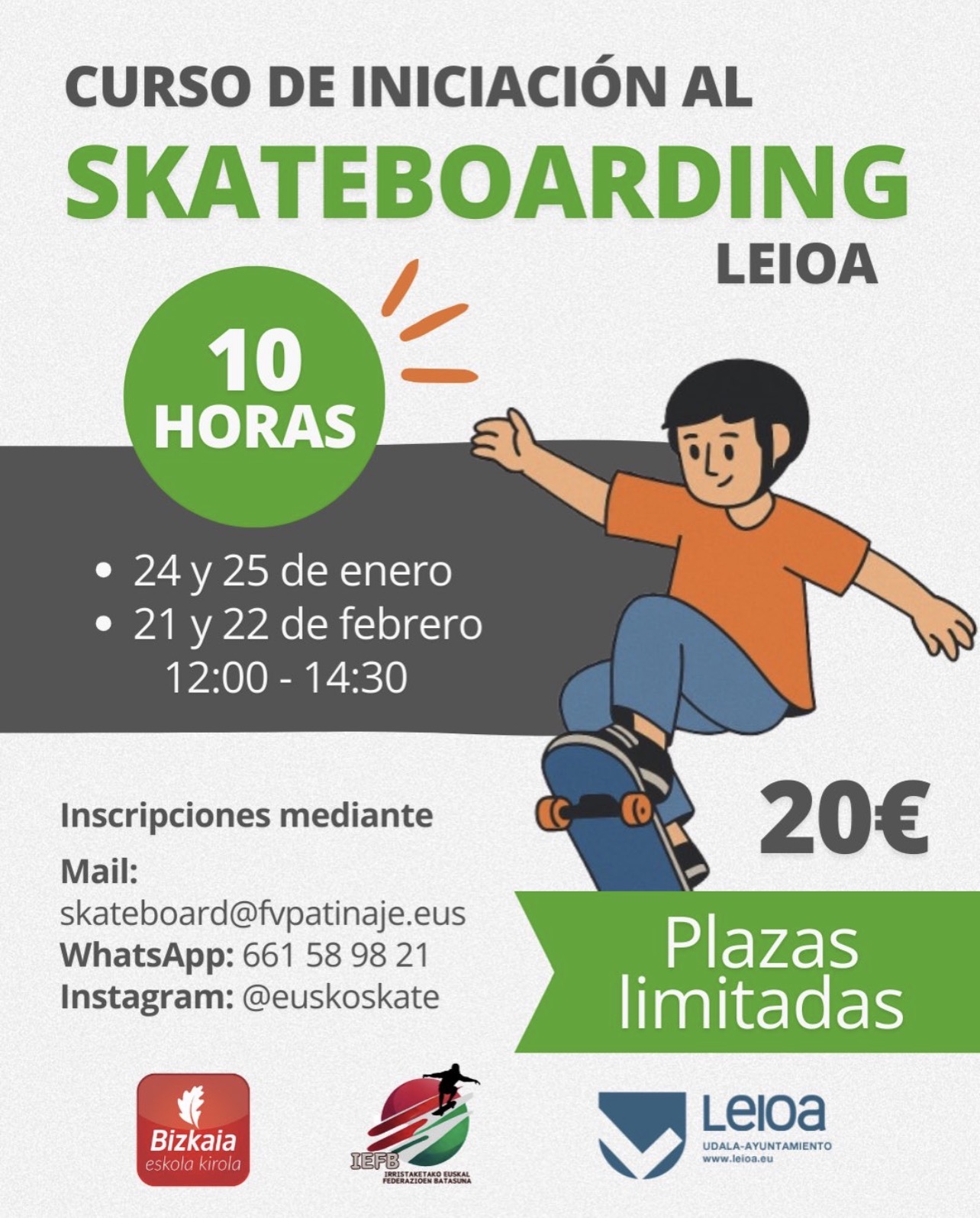 curso iniciacion skateboarding