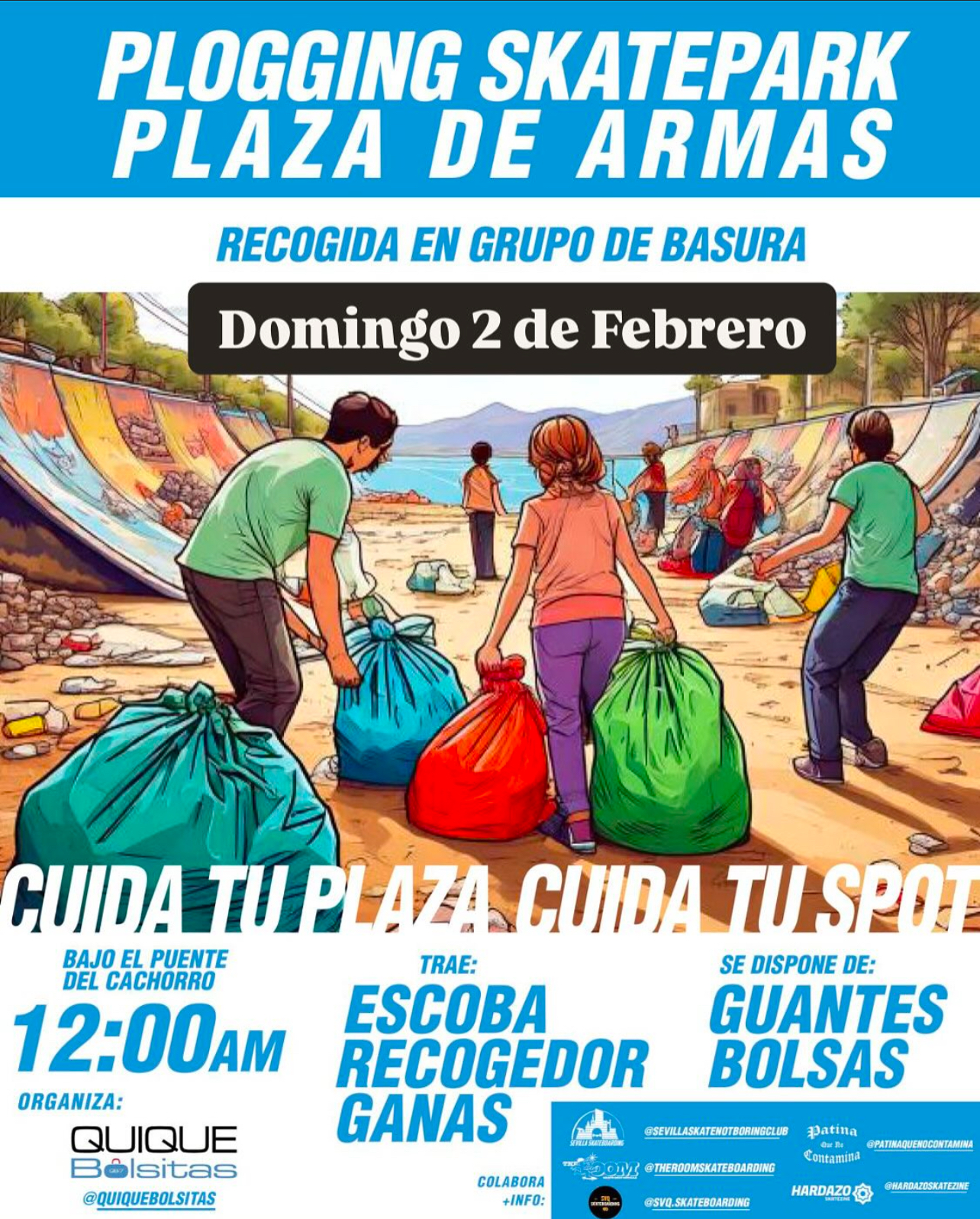limpieza skatepark plaza de armas
