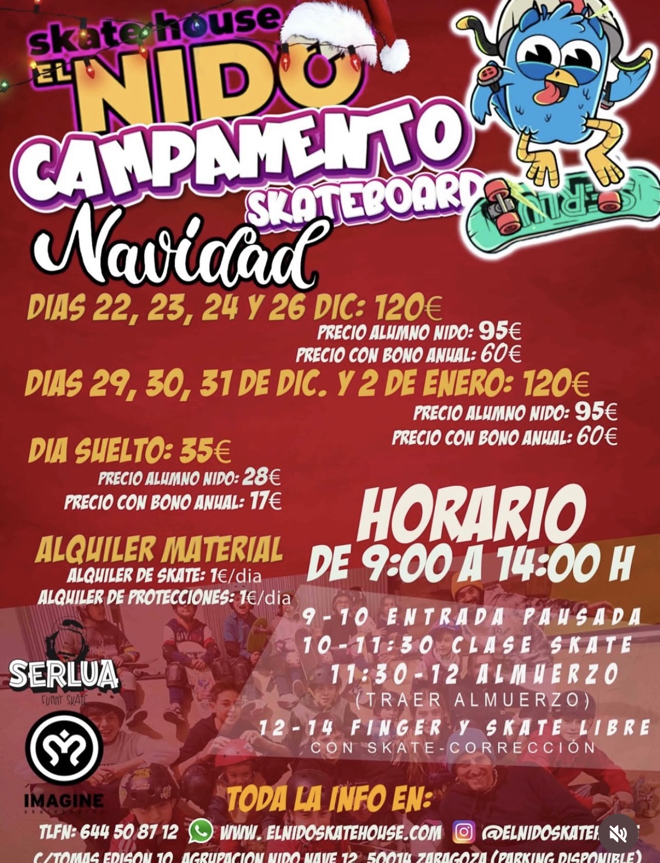 el nido skatehouse campamento navidad