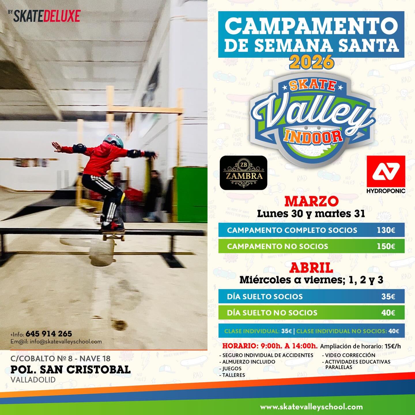 campamento skate semana santa skate valley indoor