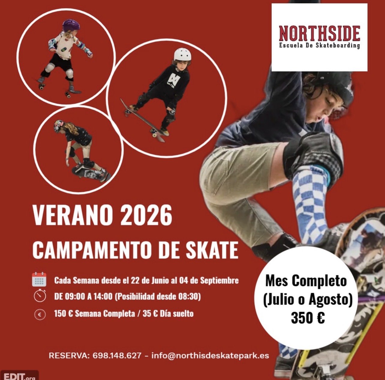 campamento verano northside skatepark