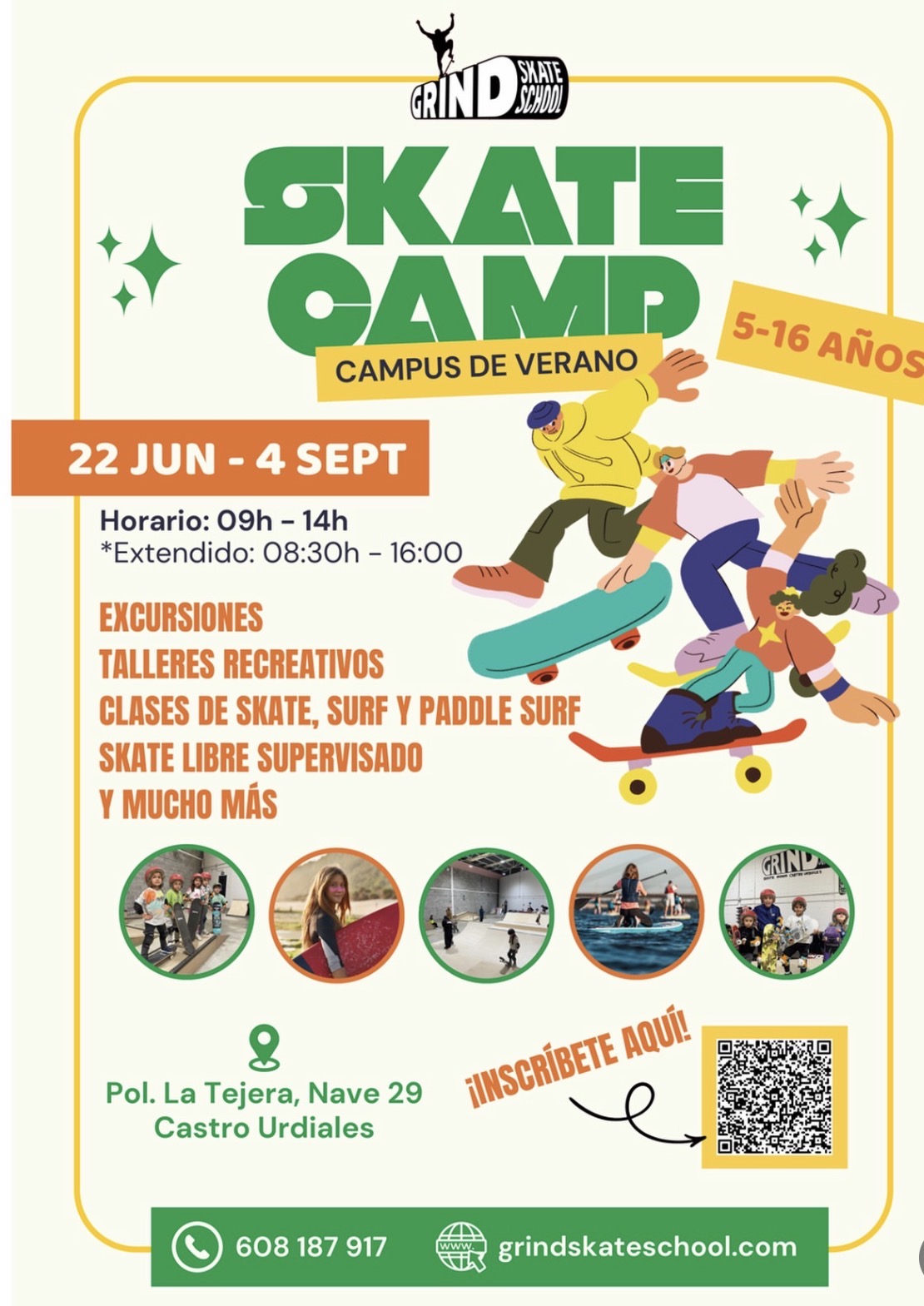 skate camp verano grind skate school